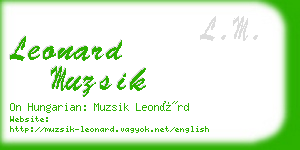 leonard muzsik business card
